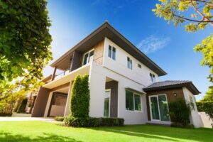 amazing stucco inc showing image of home with mix of siding, stucco, & concrete block