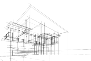 featured image of stylized housing blueprint on amazing stucco inc blogpost about choosing the right stucco contractor